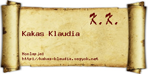 Kakas Klaudia névjegykártya